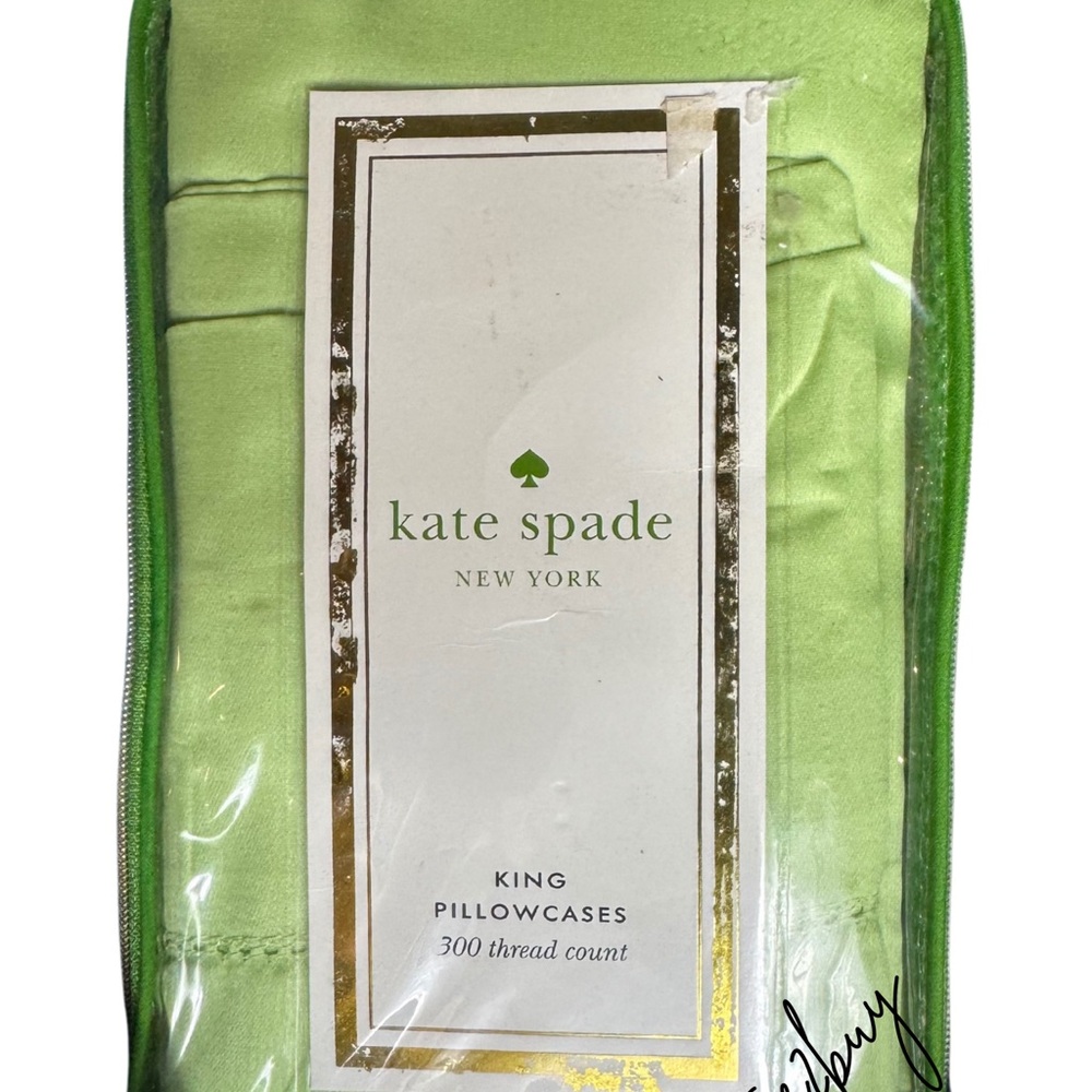 Green Kate Spade (2) King Pillowcases - Picture 3 of 3